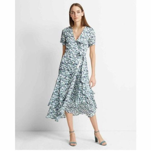 Club Monaco Dresses & Skirts - Club Monaco Zaydie asymmetrical midi Easy Wrap Polka Dot Dress NWT sz 4